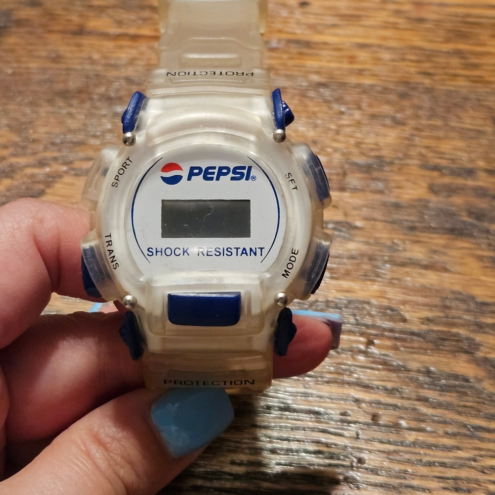 Vintage Pepsi Digital Watch Resistant Sport Retro Y2K FOR PARTS or Movie prop